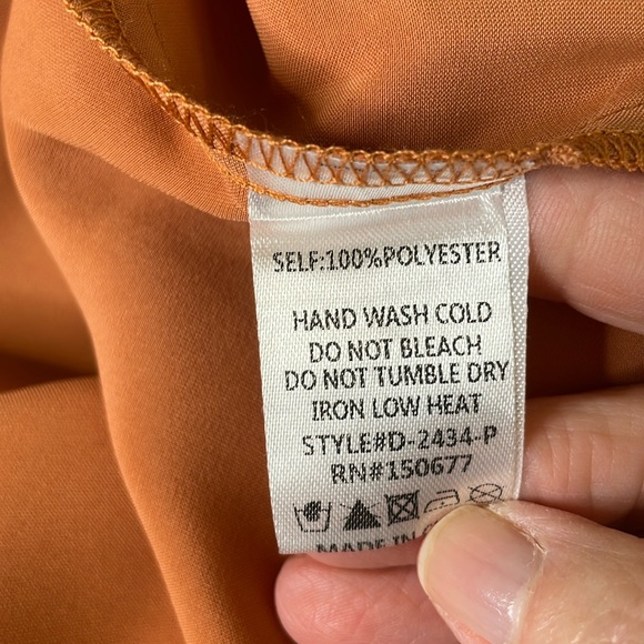 Strut & Bolt The Risky Business Dress Satin Polyester Copper Size Large NWT - Picture 11 of 17